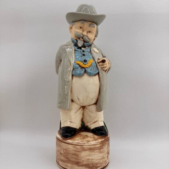 Vintage Southern Gentleman Bourbon Decanter Ceramic Hand Painted Signed 1983 - Picture 1 of 9